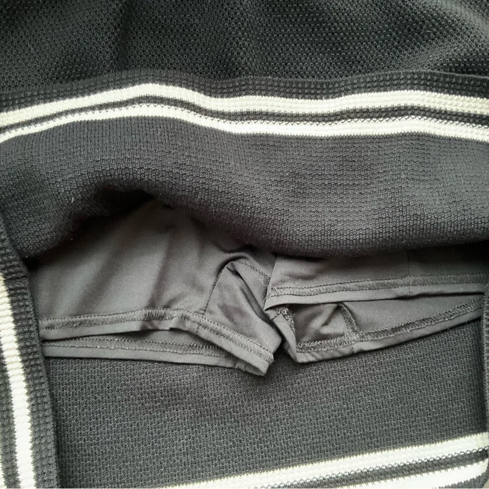 Alo Yoga Tennis Club Sweater Knit Skirt Black/Ivory S